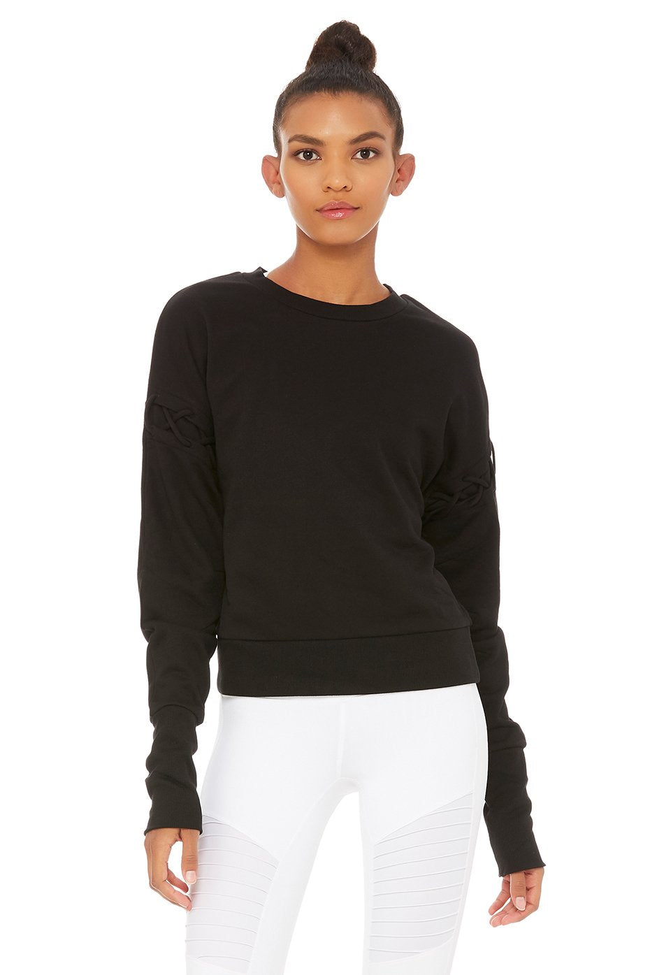 Hook-Up Long Sleeve Top - Black